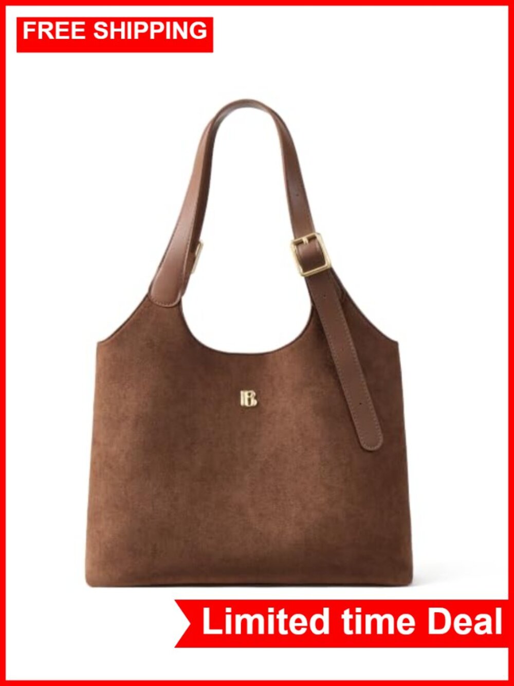 Women's Soft Faux Leather Shoulder Handbag with Adjustable Strap